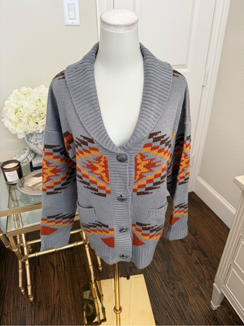 Western Aztec Shawl Cardigan